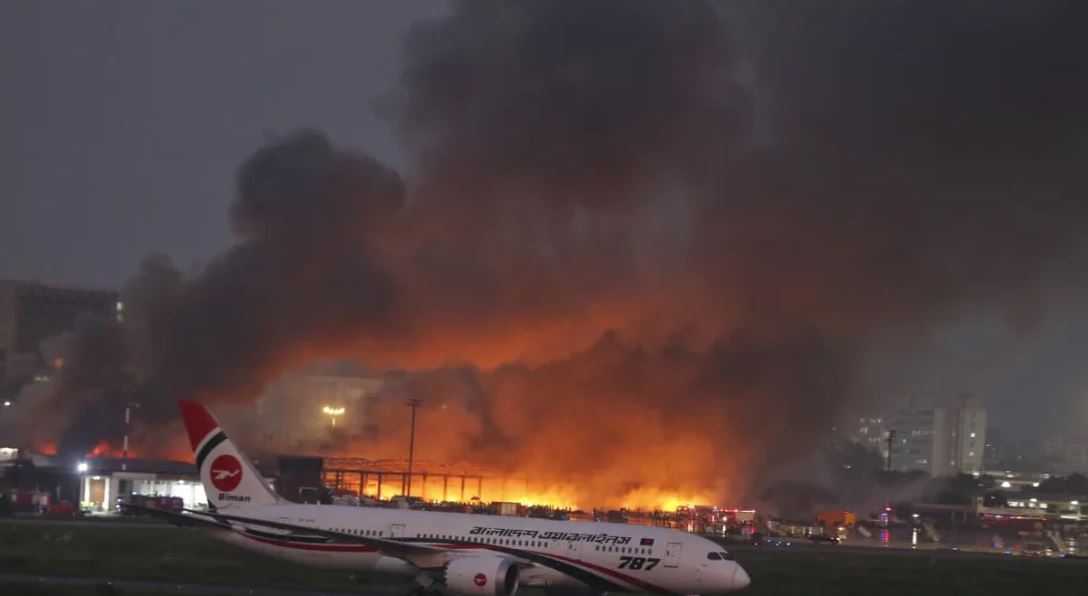 Fire at Dhaka Airport Halts Flights, Nine Planes Diverted to Chattogram and Sylhet