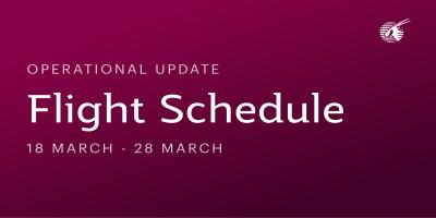 Qatar Airways Announces 18–28 March 2026 Limited Flight Schedule to and from Doha
